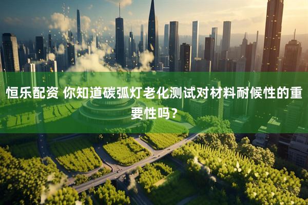 恒乐配资 你知道碳弧灯老化测试对材料耐候性的重要性吗？